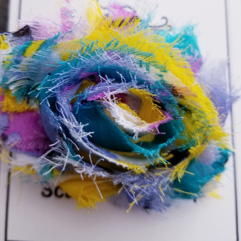 Shabby Rose Flower Scarf Clip or Hair Clip turquoi